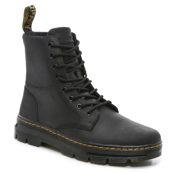NEW| Dr. Martens Wyoming Black Leather Combat Boots - Picture 6 of 15